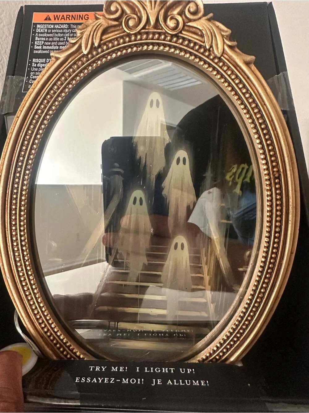 Martha Stewart LED Haunted Mirror Ghost Stairway Ghosts Halloween New